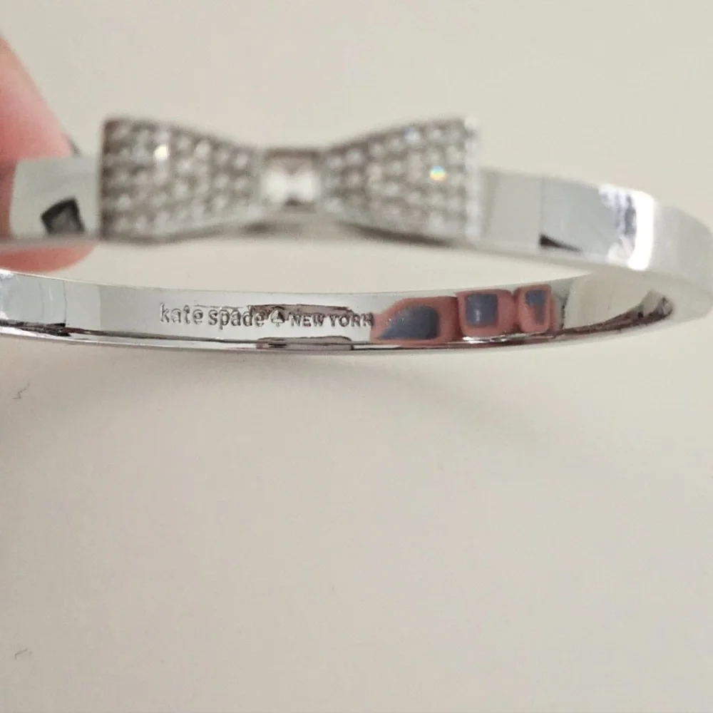 kate spade Silver Bow Crystal Bangle Bracelet - Picture 4 of 5